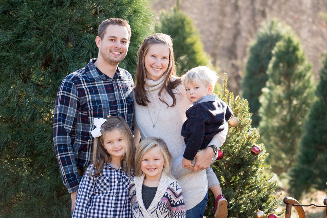 family smiling happy